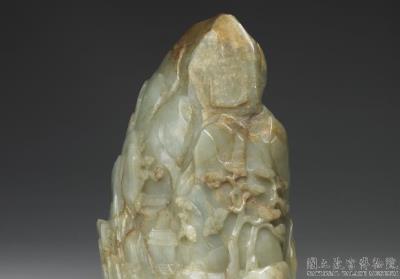 图片[2]-Jade carving in the shape of a mountain with scholars listening to a flowing spring, Qing dynasty, Qianlong reign (1736-1795)-China Archive